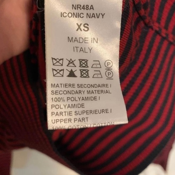 Chloé Striped Cotton Pullover in Burgundy/Navy | XS - Picture 6 of 6